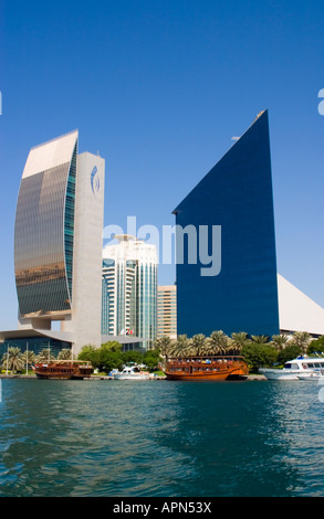 Banque Nationale de Dubaï et Chambre de commerce bâtiments, Dubai, Émirats Arabes Unis Banque D'Images