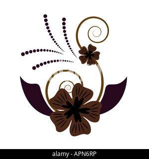 Belle accolade abstract vector design avec des fleurs Banque D'Images