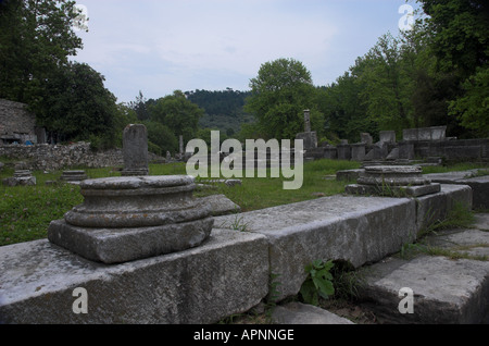 Runis de l'ancienne Agora à Limenas Thassos Grèce Banque D'Images