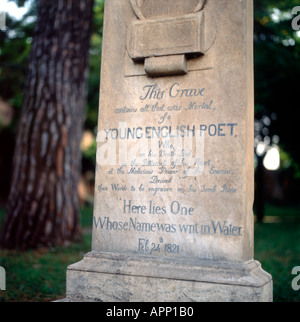 John Keats pierre tombale à Rome Italie KATHY DEWITT Banque D'Images