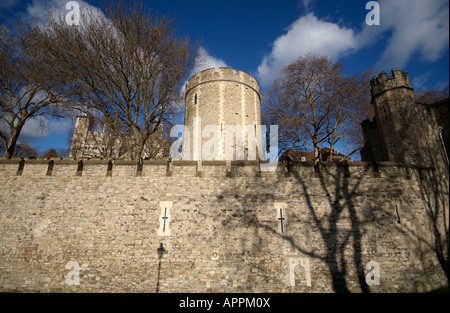 Mur rideau de la Tour de Londres. Banque D'Images