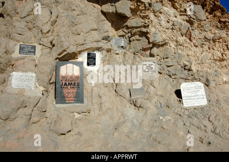 Les pierres tombales des morts les plongeurs, Blue Hole, Dahab Banque D'Images