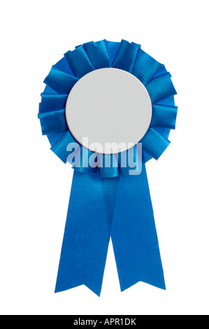 Blank blue badge Rosette Banque D'Images