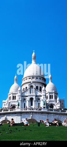 EU FR France Ile de France Paris 18 ème arrondissement Montmartre la basilique du Sacré Coeur Sacré Coeur le moyen format Banque D'Images