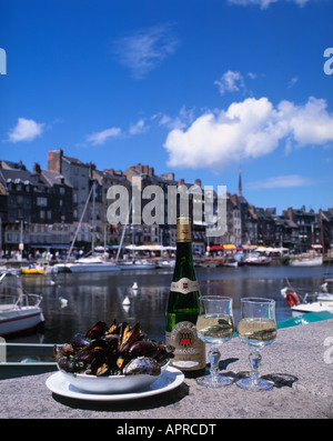 Moules vin cuisine Française Honfleur Normandie France Banque D'Images