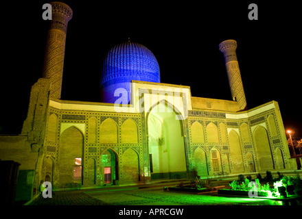 Le dôme de Guri Amir - le mausolée de Tamerlan à Samarkand Banque D'Images