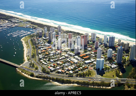 Main Beach Gold Coast Queensland Australie aerial Banque D'Images