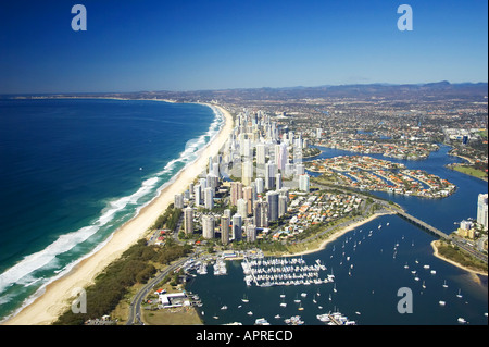 La Gold Coast Broadwater antenne Australie Banque D'Images