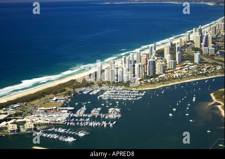 Le Broadwater Gold Coast Queensland Australie aerial Banque D'Images