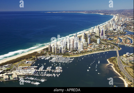 La Gold Coast Broadwater antenne Australie Banque D'Images