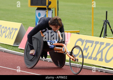 Coupe du monde paralympique 2005 Régional Manchester Arena Sportscity gris Tanni Thompson a remporté l'or dans les femmes s T53 400m Banque D'Images