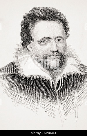 Ben Jonson alias Benjamin Jonson, 1572 - 1637. Dramaturge, poète et acteur de la Renaissance anglaise. Banque D'Images