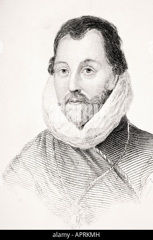 Sir Francis Drake, c. 1540 – 1596. Capitaine de mer anglais, corsaire, officier de marine et explorateur. Banque D'Images