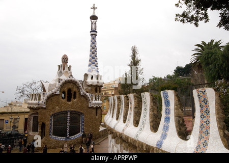 Parc Guell Barcelone Espagne Banque D'Images