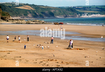 La plage de Saundersfoot Banque D'Images