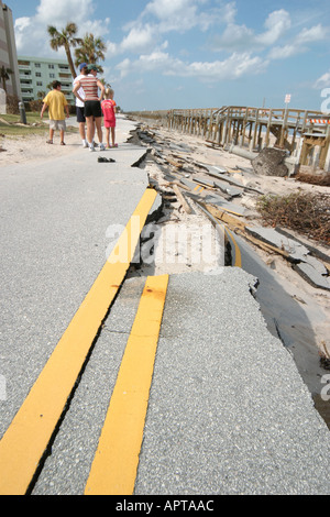 Vero Beach Florida,météo,ouragan Jeanne dégâts,vent,tempête,météo,destruction,route manquante,érosion des vagues,destruction du vent,marée,FL0929040021 Banque D'Images