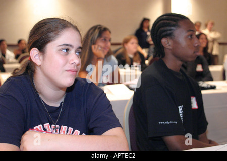 Miami Florida,Marriott Dadeland,Drug Free Youth in Town DFYIT club,anti-addiction programme organisation à but non lucratif,leadership Conference,étudiant Banque D'Images