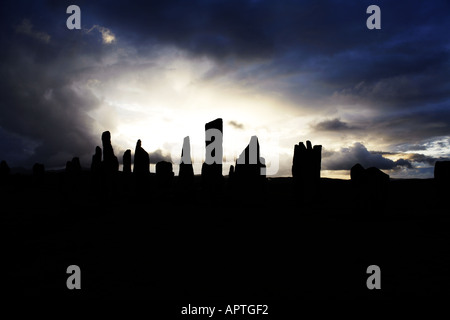 Callanish Stone Circle Isle Of Lewis Hébrides en Écosse Banque D'Images