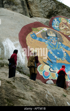 Chine Tibet Lhassa Photo Pèlerins ANGELO CAVALLI Banque D'Images