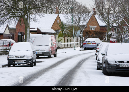 Neige de banlieue Banque D'Images
