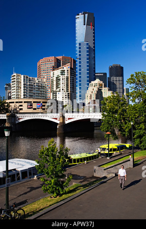 Toits de Melbourne / vue panoramique sur le Fleuve Yarra' et 'le Southbank Melbourne / Victoria Australie. Banque D'Images