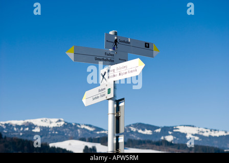 Paysage d'hiver, entre l'Altstaedten et Fischen Oberallgaeu Bavaria Allemagne Banque D'Images