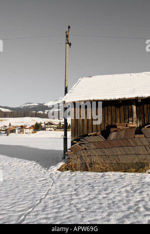 Paysage d'hiver, entre l'Altstaedten et Fischen Oberallgaeu Bavaria Allemagne Banque D'Images