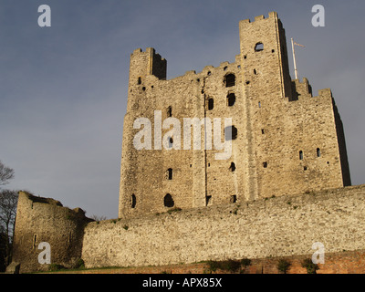 Château de Rochester tourelles garder les murs des remparts Banque D'Images