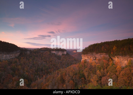 Vue panoramique de la gorge et Bluffs sur le Plateau Cumberland à l'automne Pogue Creek Montana Banque D'Images