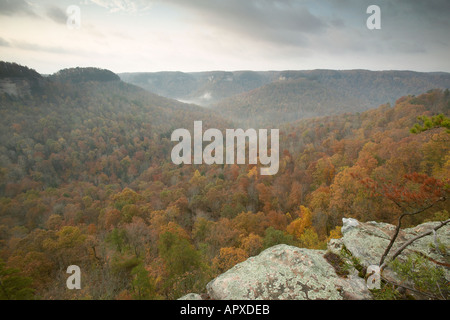 Vue panoramique de la gorge et Bluffs sur le Plateau Cumberland à l'automne Pogue Creek Montana Banque D'Images