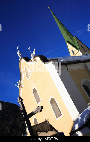 Église de Ischgl station de ski en Autriche Europe Banque D'Images