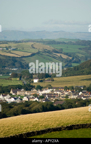 Llanrhystud Llanon village et dans la distance Ceredigion Pays de Galles UK Banque D'Images