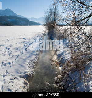 Paysage d'hiver, entre l'Altstaedten et Fischen Oberallgaeu Bavaria Allemagne Banque D'Images