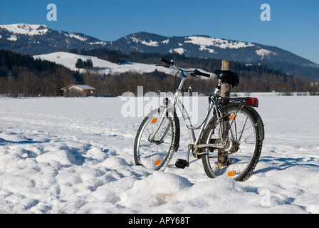 Paysage d'hiver, entre l'Altstaedten et Fischen Oberallgaeu Bavaria Allemagne Banque D'Images