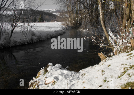 Paysage d'hiver, entre l'Altstaedten et Fischen Oberallgaeu Bavaria Allemagne Banque D'Images
