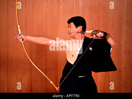 Tir à l'arc japonais, Kyoto, Japon Banque D'Images