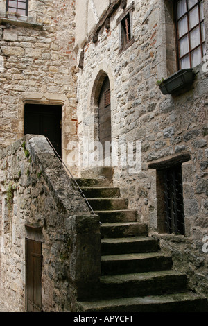 St Antonin Noble Val Street scene Banque D'Images