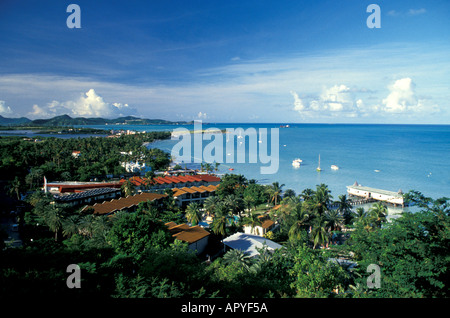 Antigua Bay Dickinson aérienne au-dessus de Sommaire Banque D'Images