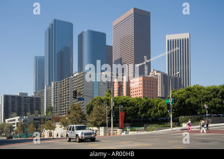 Quartier financier du centre-ville de Los Angeles, vu de Bunker Hill, California, USA Banque D'Images