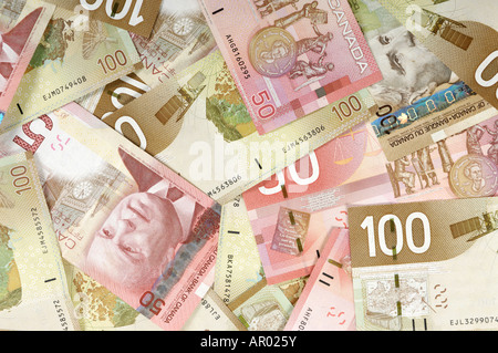 Contexte dollars canadien Banque D'Images