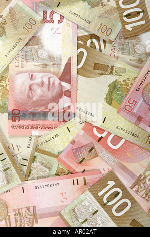 Contexte dollars canadien Banque D'Images