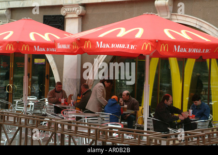 Fast Food MacDonalds Moscou Russie Fédération de Russie Banque D'Images