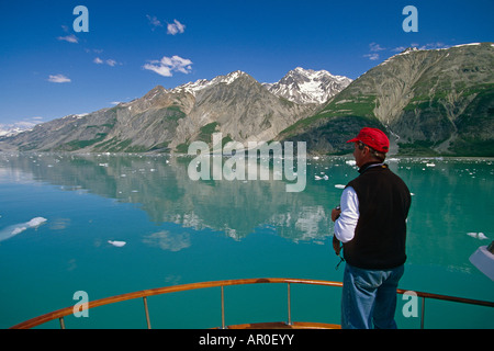 Bateau touristique Tarr Inlet Baie Glacier Natl Park SW AK summer scenic Banque D'Images