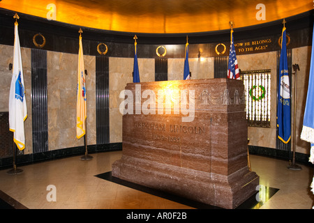 L'ILLINOIS Springfield tombe dans le tombeau d'Abraham Lincoln dans le cimetière d'Oak Ridge lieu d'enterrement pour le président Banque D'Images