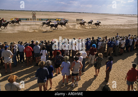 Outback course de chevaux annuelle, Birdsville Birdsville, Queensland, Australie Banque D'Images