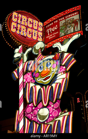 Signe pour le Circus Circus Hotel and Casino Centre-ville de Reno au Nevada Banque D'Images