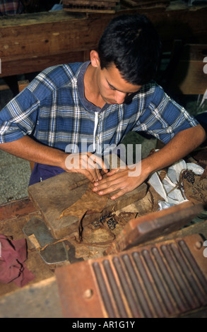 Caraïbes Cuba La Havane la fabrique partagas prix avec les gens de la fabrication des cigares Banque D'Images