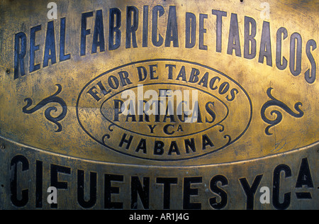 Caraïbes Cuba La Havane la fabrique de cigares partagas sign Banque D'Images