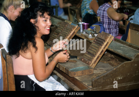 Caraïbes Cuba La Havane la fabrique partagas prix avec les gens de la fabrication des cigares Banque D'Images