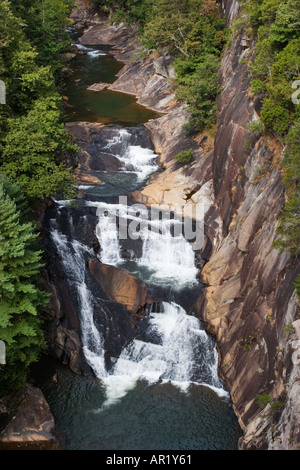 Cascades le long de la rivière à Tallulah Tallulah Gorge située dans le nord de la Géorgie, USA Banque D'Images